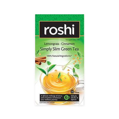 Roshi Simply Slim Green Teabag - Lemongrass & Cinnamon 25's - Herbal/Green Teas