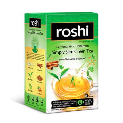 Roshi Simply Slim Green Teabag - Lemongrass & Cinnamon 25's - Herbal/Green Teas