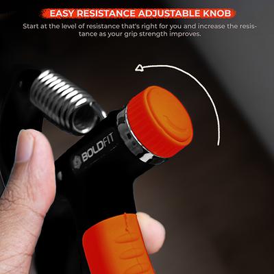 Boldfit Hand Grip - Orange-Black 1's - Workout Essentials