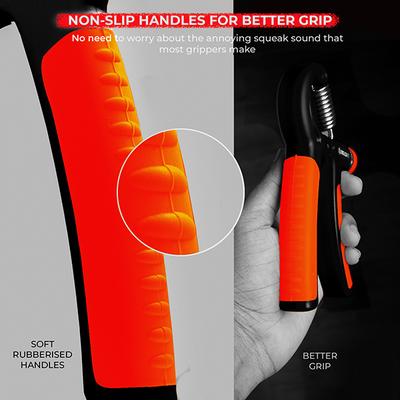 Boldfit Hand Grip - Orange-Black 1's - Workout Essentials