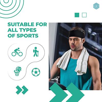 Boldfit Head Band - Black (Pack of 3) - Workout Essentials