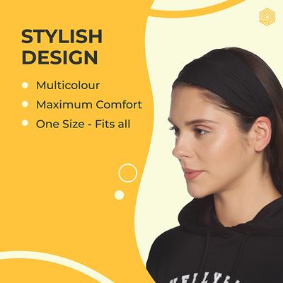 Boldfit Gym Head Band - Black 1's - Workout Essentials