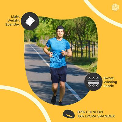 Boldfit Gym Head Band - Black 1's - Workout Essentials