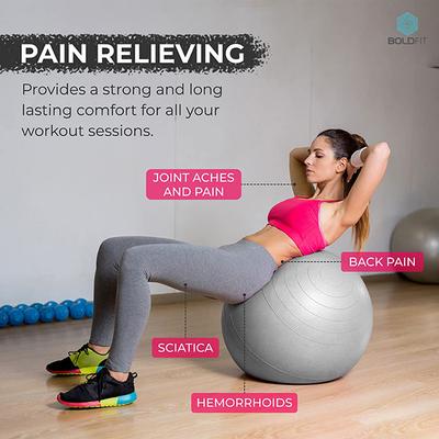 Boldfit Gym Ball - Grey 1's - Workout Essentials