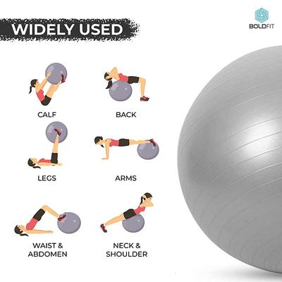Boldfit Gym Ball - Grey 1's - Workout Essentials