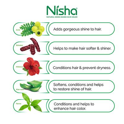 Nisha Henna Hair Color Pouch - Natural 15 gm - Crème