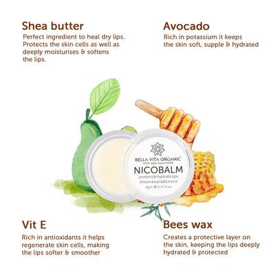 Bella Vita Organic Nicobalm Natural Lip Balm 8 gm - Lip Balms