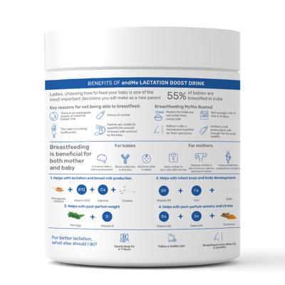 andMe Lactation Boost Powder - Malt Caramel 250 gm - General Health