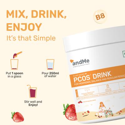 andMe PCOS Drink Powder - Mixed Berries 250 gm - General Health