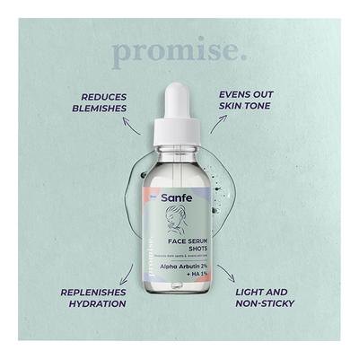 Sanfe Promise Face Serum Shots - Alpha Arbutin 2% + HA 1% 30 ml - Face Serum