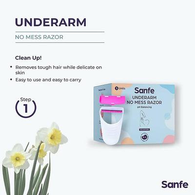 Sanfe Underarm No Mess Razor - Sea Daffodil 5's - Hair Removal Accessories