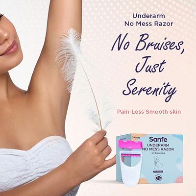 Sanfe Underarm No Mess Razor - Sea Daffodil 5's - Hair Removal Accessories