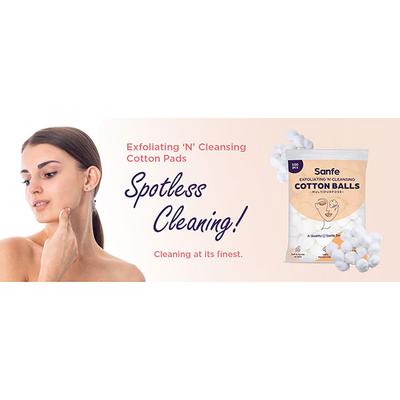 Sanfe Exfoliating 'N' Cleansing Multipurpose Cotton Balls 100's - Cotton Balls