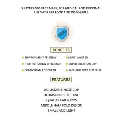 Savi N95 Face Mask 5 Layer 10's - Face Mask