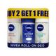 Nivea Roll-On Deodorant Buy 2 Get 1 Free Combo Pack - Pearl Beauty + Protect & Care + Whitening Sensitive Skin (Pack of 3 x 50 ml) - Deodorants/Roll-Ons