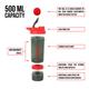 Pro Nutrition & Fitness Shaker Bottle - Red 500 ml - Workout Essentials