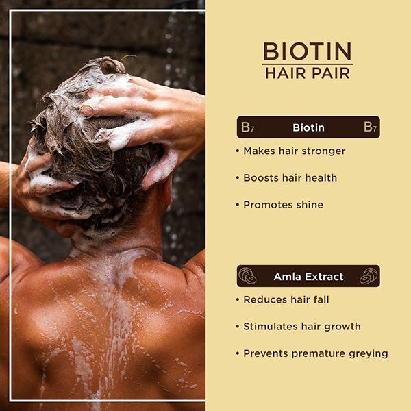The Man Company Biotin Shampoo and Conditioner with Bhringraj Powder, Shikakai & Rice Extract 400 ml - Shampoos
