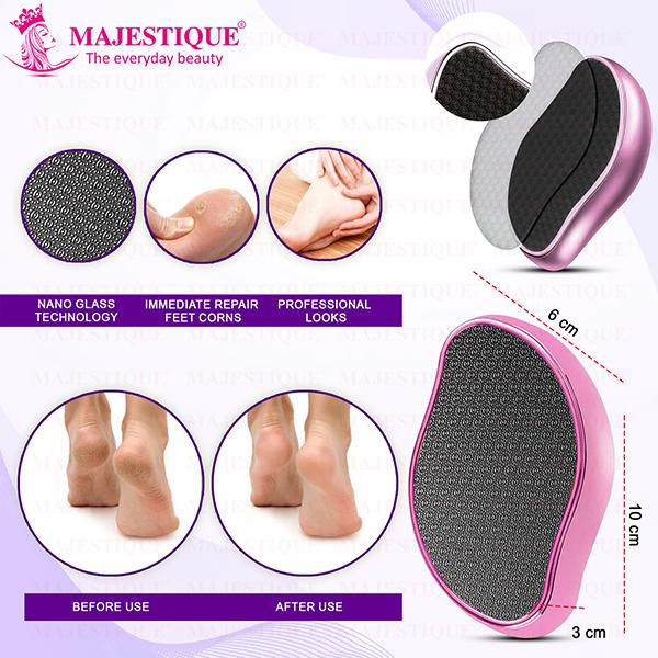 Majestique Glass Foot Scrubber And Foot Scraper, Comfortable Foot Care Tools - Multicolors 2's - Manicure & Pedicure Kits