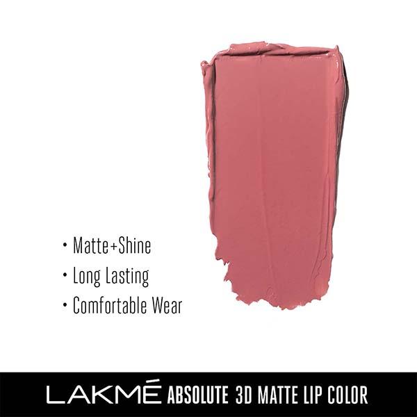 Lakme Unreal 3D Slim Bullet, Matte Finish, Elegant Pink, 3.6gm - Lipsticks