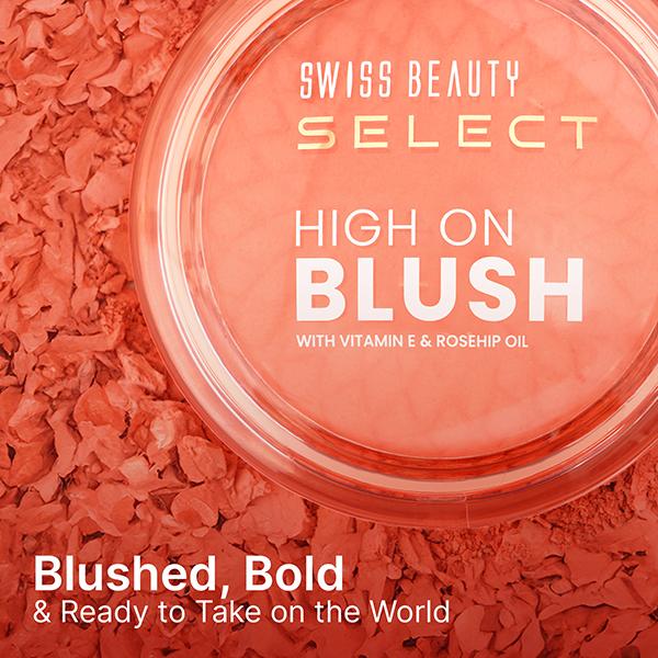 Swiss Beauty Select High On Blush With Natural Matte Finish - Pretty Peach 8 gm - Blushes