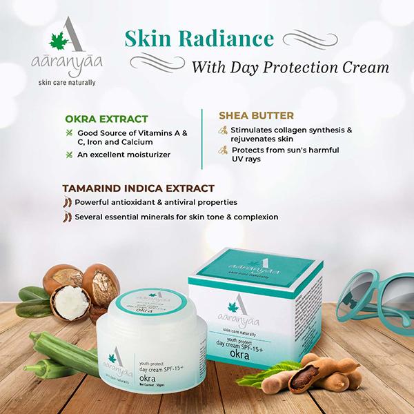 Aaranyaa Youth Protect Day Cream Okra SPF 15 50 gm - Day Cream