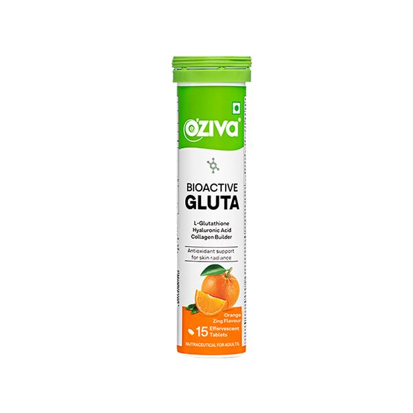 Oziva Bioactive Gluta With L-Glutathione To Reduce Pigmentation, 15 Tablets, Orange Zing 70 gm - Multi-Vitamins