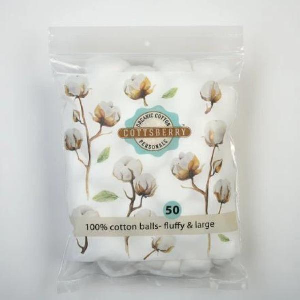 Cottsberry Organic Cotton Balls 50's - Cotton Buds & Balls