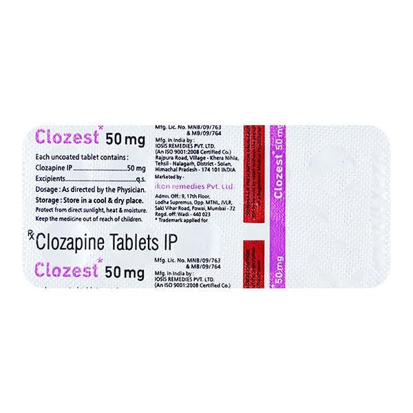 CLOZEST 50mg Tablet 10's - Schizophrenia-Aps