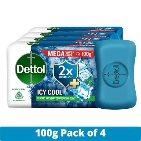 Netmeds | Dettol Soap - Icy Cool (Pack Of 4 x 100 g)