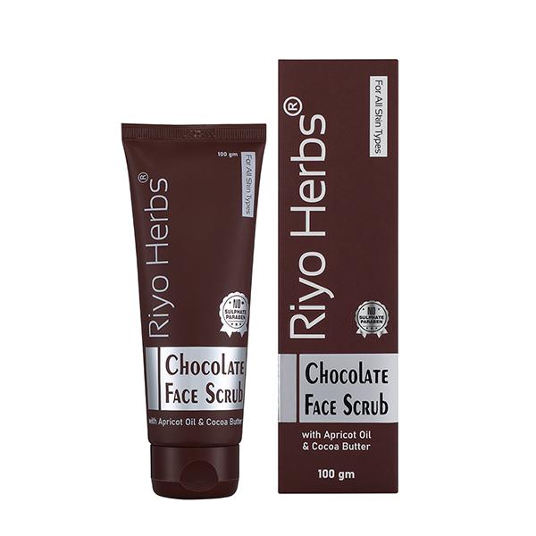 Riyo Herbs Chocolate Face Scrub - Apricot Oil & Cocoa Butter 100 gm - Face Scrubs