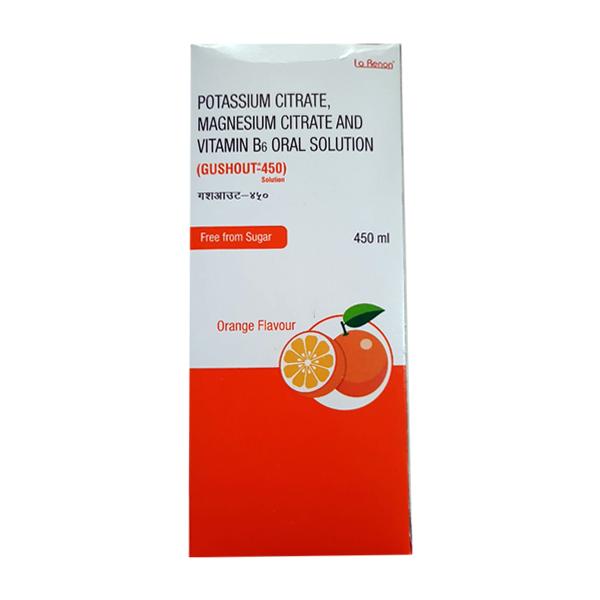 Gushout 450 Free from Sugar Orange Flavour Solution 450ml - Kidney Disease/Stones-Oth