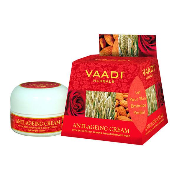 Anti-Ageing Cream - Almond, Wheatgerm Oil & Rose 30 gm - Creams/Oils/Lotions