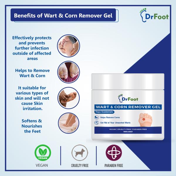 Dr Foot Wart & Corn Remover Gel 50 gm - Foot Creams & Lotions