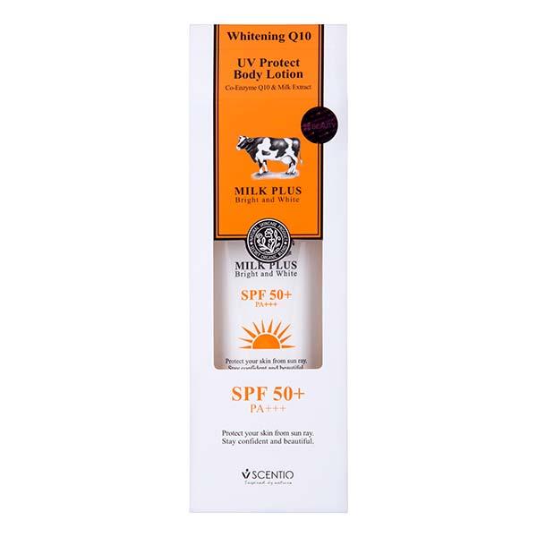 Scentio Milk Plus Organic Whitening Q10 UV Protect Body Lotion SPF50+ PA+++ 100 ml