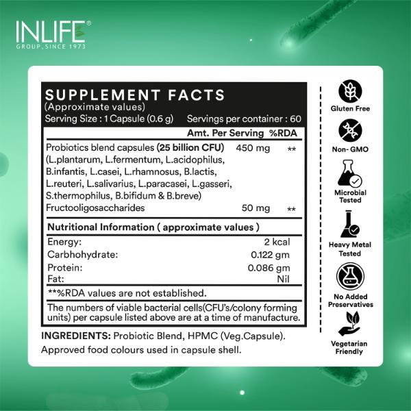 Inlife Pre & Probiotic Forte Veg Capsule 60's - Digestive Health
