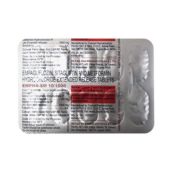 EMPHA SM 10/1000 Tablet 10's