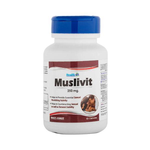 Healthvit Muslivit Natural Safed Musli 250mg- Capsules 60's - Sexual Care