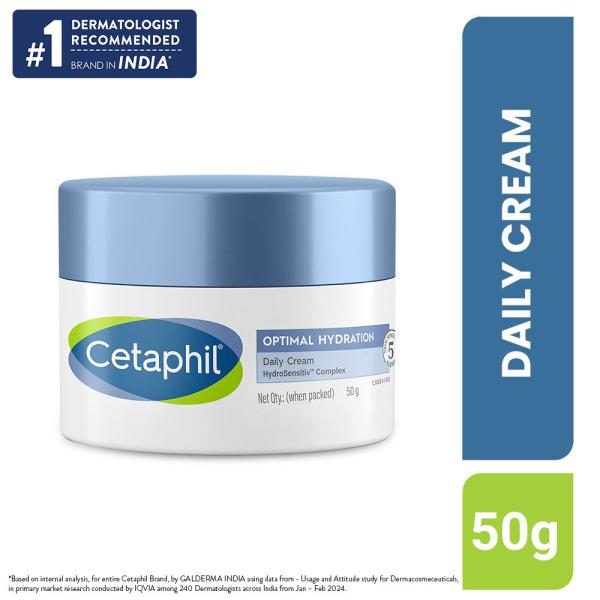 Netmeds | Cetaphil Optimal Hydration Daily Cream, Lightweight and Fast Absorption 50 gm