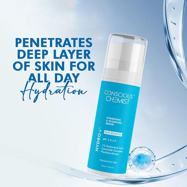 Conscious Chemist 1% Hyaluronic Acid Serum For Hydrating & Plumping Skin with Ceramides 30ml - Face Serum