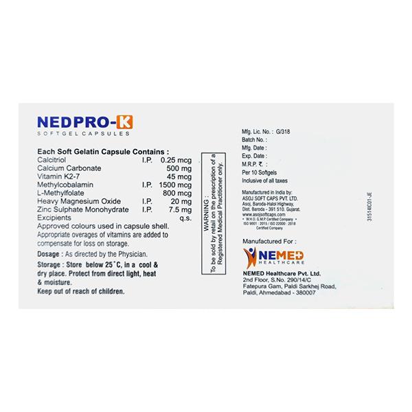 NEDPRO K Softgel Capsule 10's - Supplements-Cal