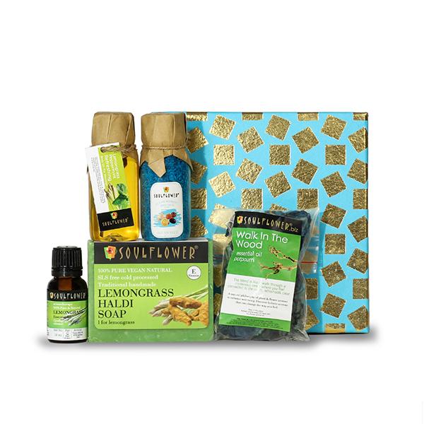 Netmeds | Soulflower Lemongrass Bath & Aroma Set 305gm