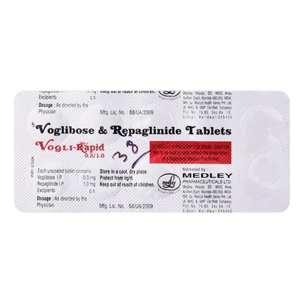 Vogli Rapid 0.3/1.0mg Tablet 10'S - Diabetes-Ant