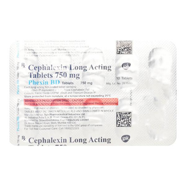Phexin BD 750mg Tablet 10'S - Bacterial Infections-Cep
