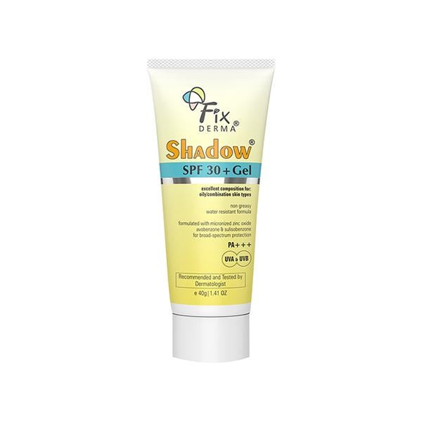 Netmeds | Fixderma Shadow SPF 30+Gel Pa+++ UVA&UVB 40 gm