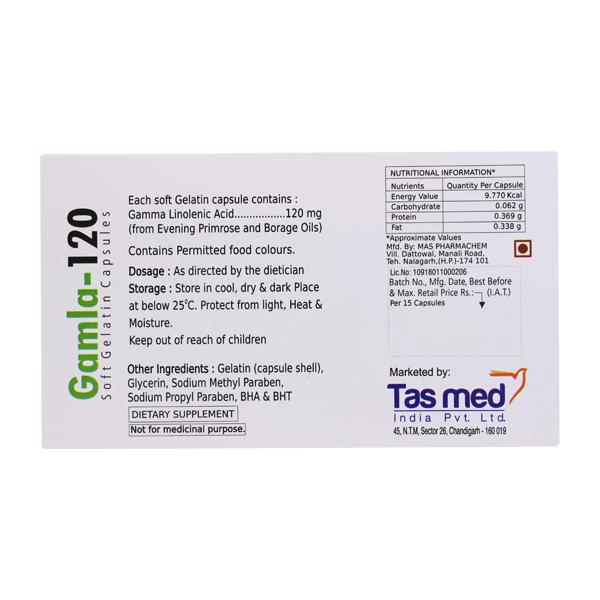 GAMLA 120mg Soft Gelatin Capsule 15's - Supplements-Sup