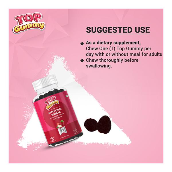 Top Gummy Apple Cider Vinegar Gummies - Blackcurrant Flavour 30's - Apple Cider Vinegar - Acv