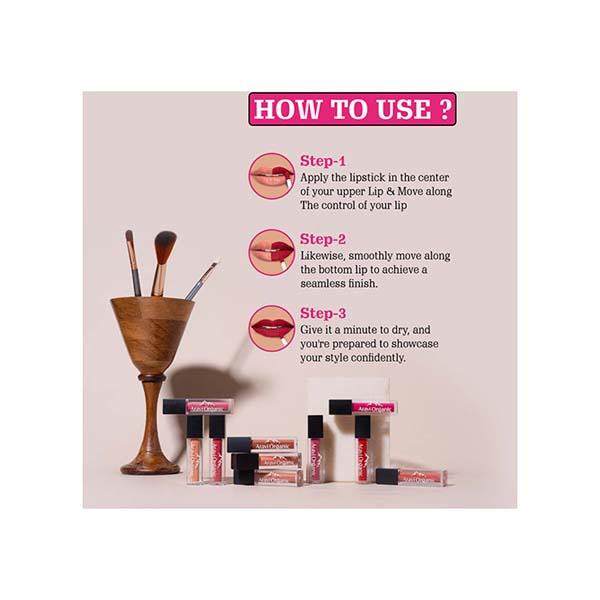 Aravi Organic Long Lasting Ultra Smooth Matte Liquid Lipstick - Pink Pout 1.5 ml - Liquid Lipsticks