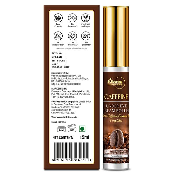 Netmeds | StBotanica Caffeine Under Eye Cream Roller 15 ml