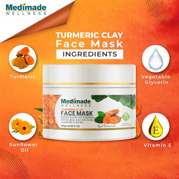 Medimade Turmeric Clay Face Mask (Pack of 2) 1's - Masks & Peels