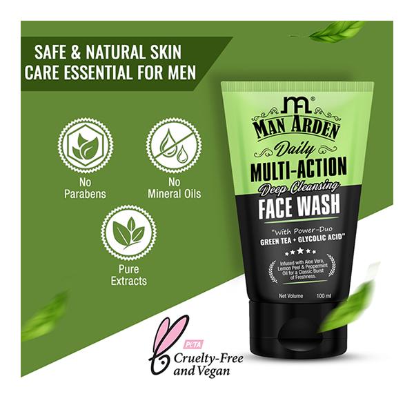 Man Arden Daily Multi-Action Deep Cleansing Face Wash 100 ml - Face Washes